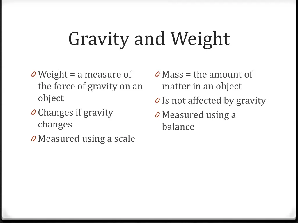 gravity and weight