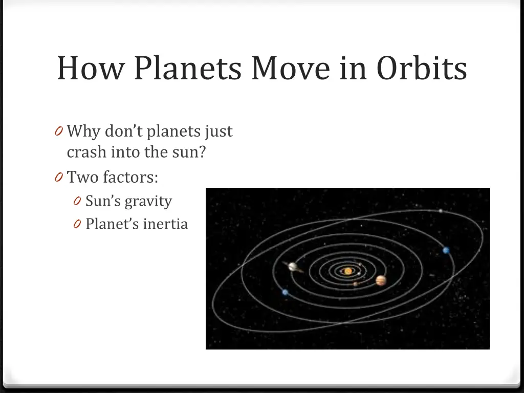how planets move in orbits