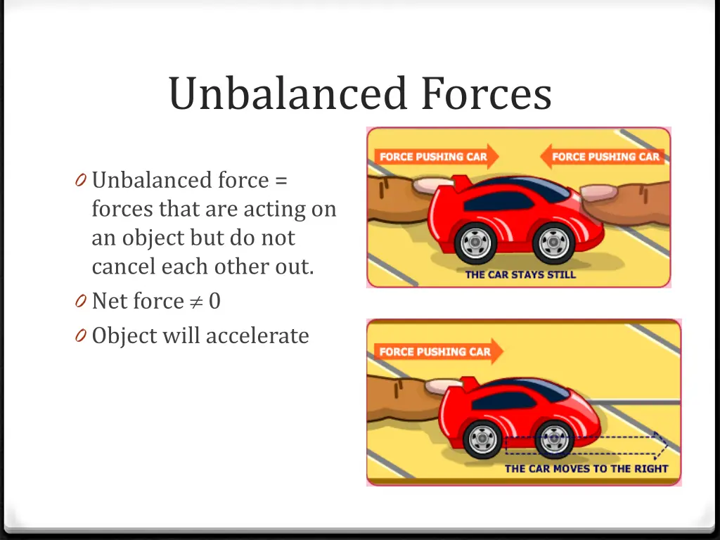 unbalanced forces
