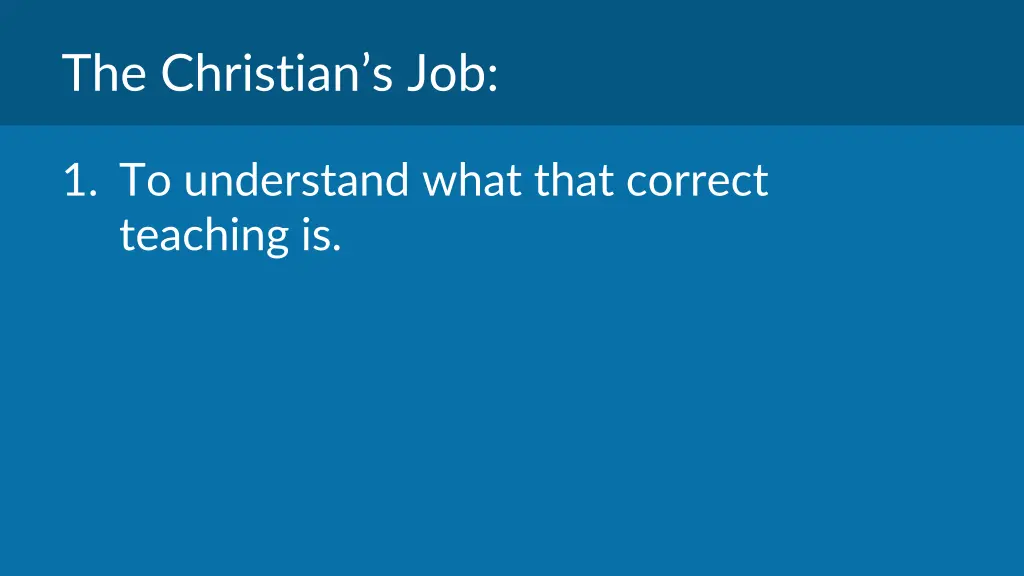 the christian s job