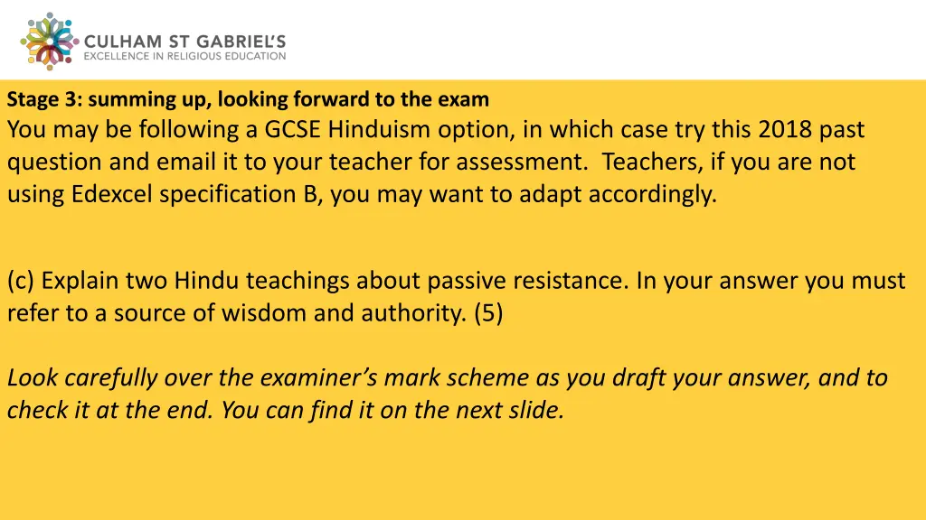 stage 3 summing up looking forward to the exam