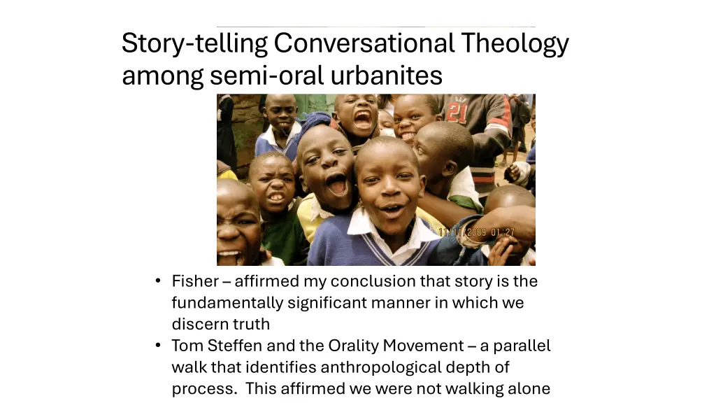 story telling conversational theology among semi