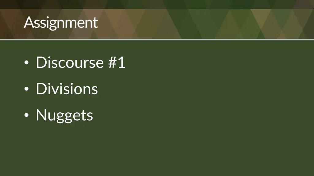 assignment