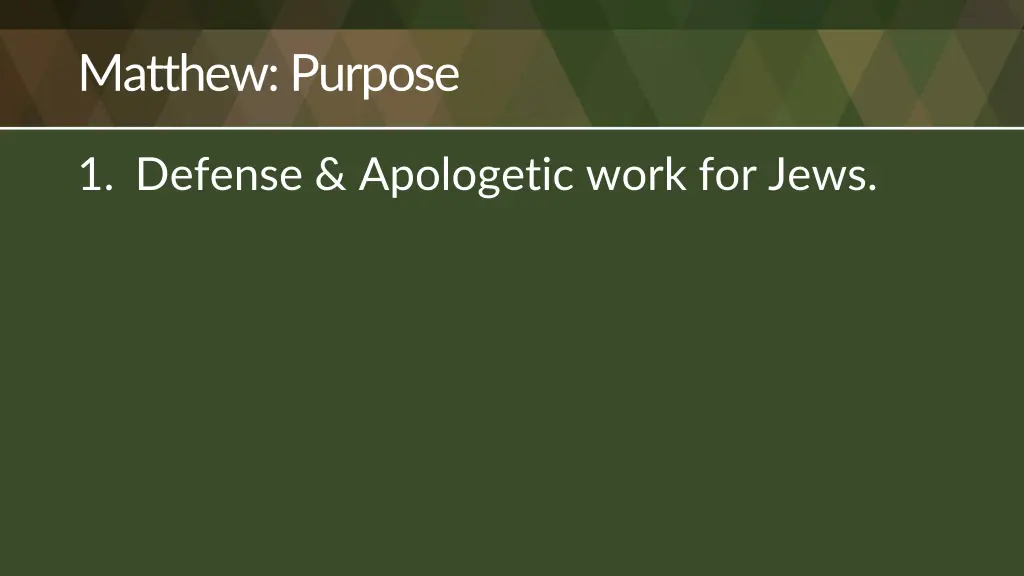matthew purpose