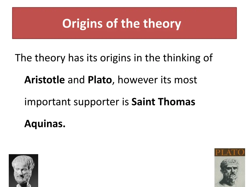 origins of the theory