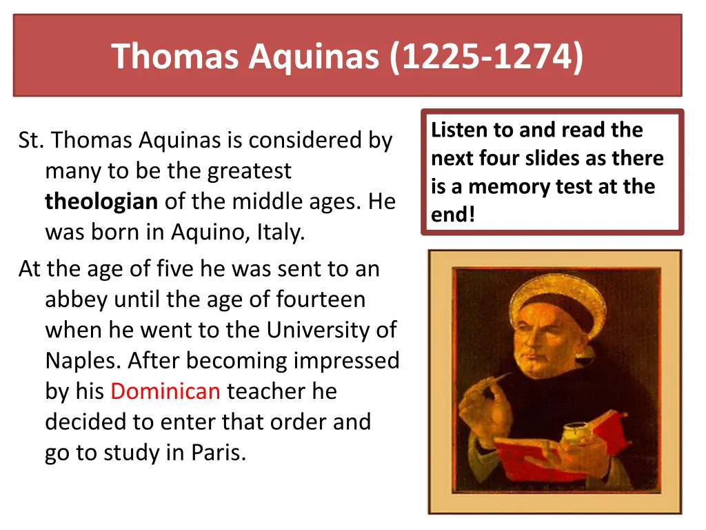 thomas aquinas 1225 1274