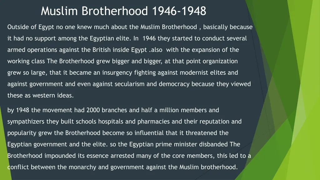 muslim brotherhood 1946 1948