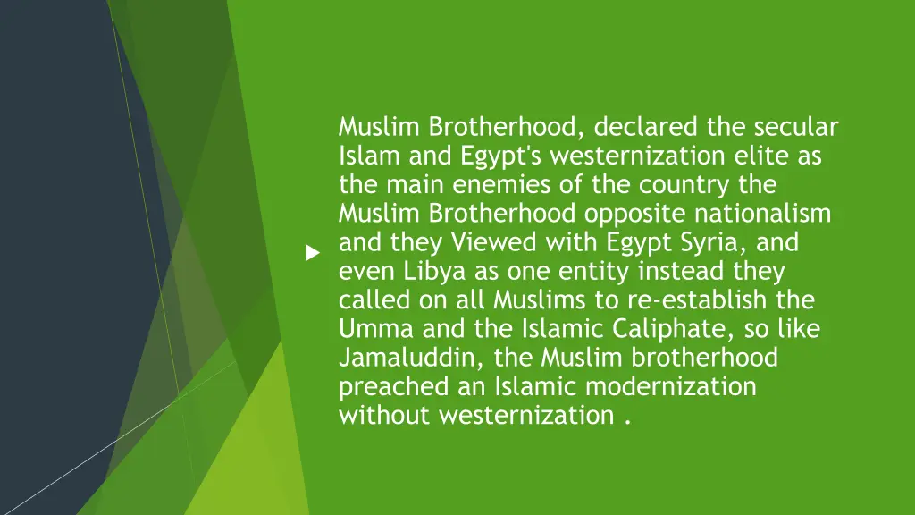 muslim brotherhood declared the secular islam