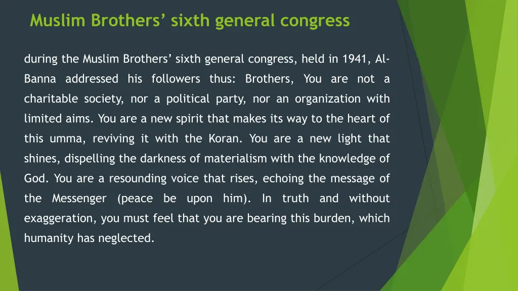 muslim brothers sixth general congress