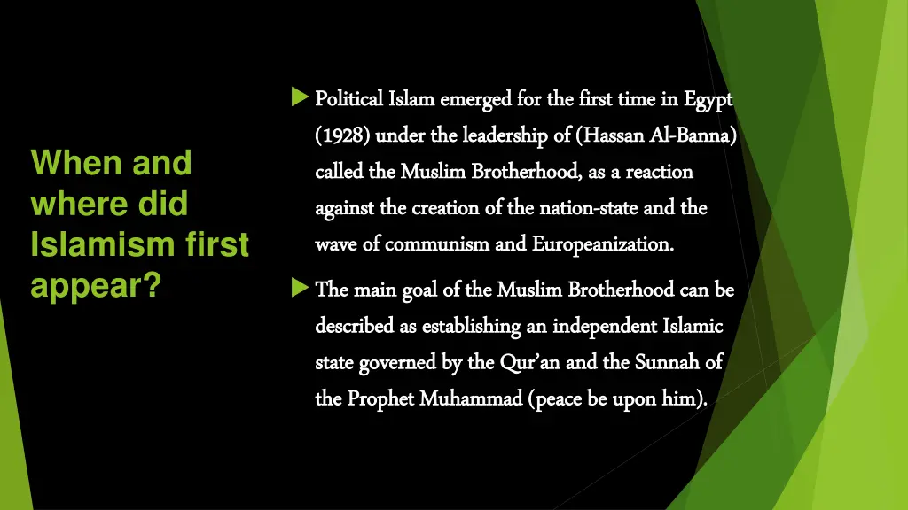 political islam emerged for the first time
