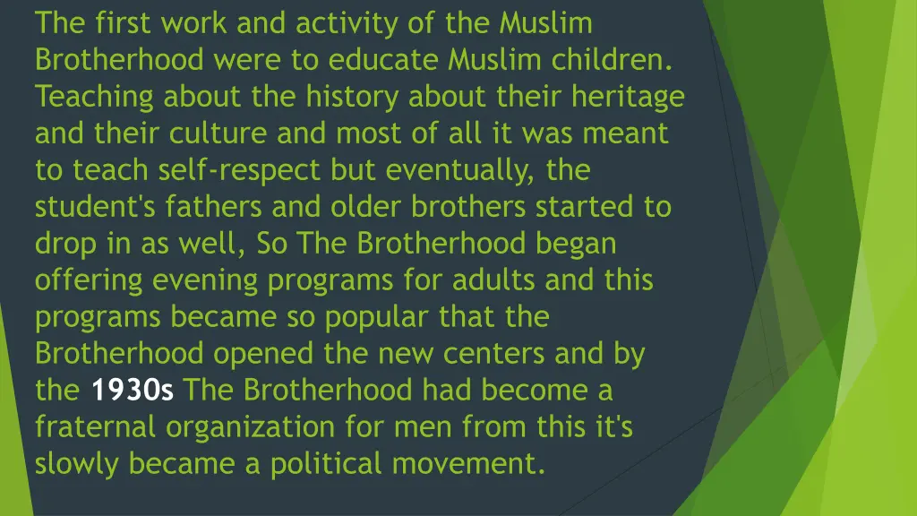 the first work and activity of the muslim