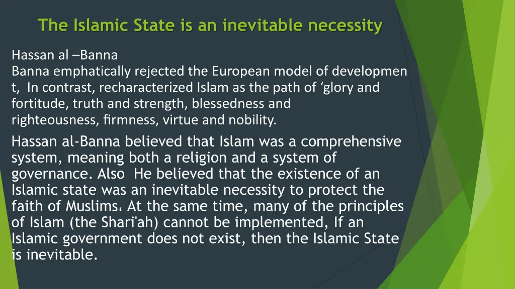 the islamic state is an inevitable necessity