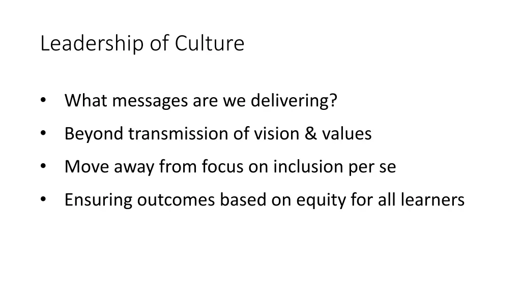 leadership of culture