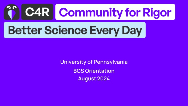 university of pennsylvania bgs orientation august