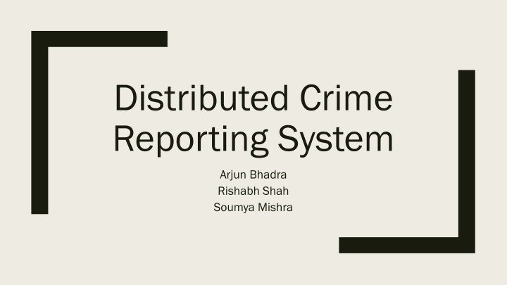 distributed crime reporting system