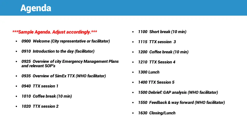 agenda