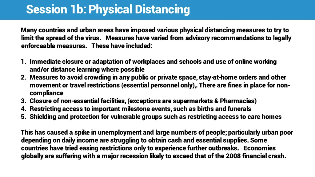 session 1b physical distancing