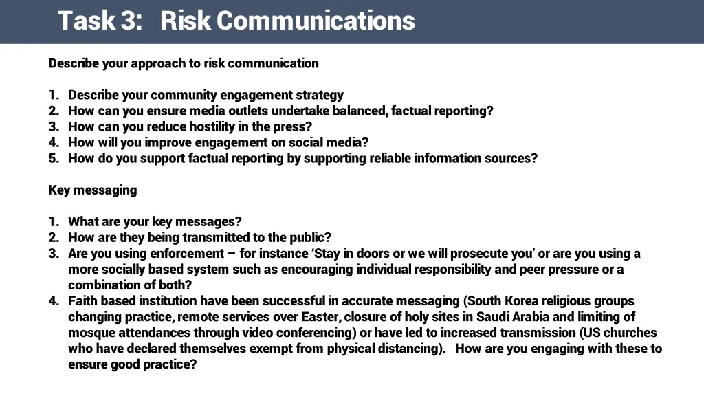 task 3 risk communications