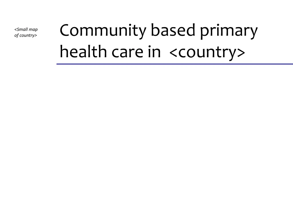community based primary health care in country