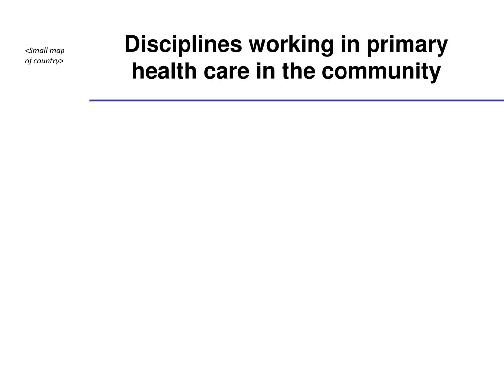 disciplines working in primary health care