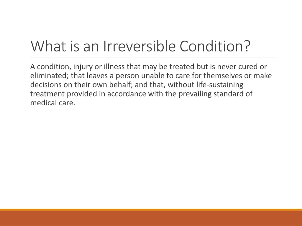 what is an irreversible condition