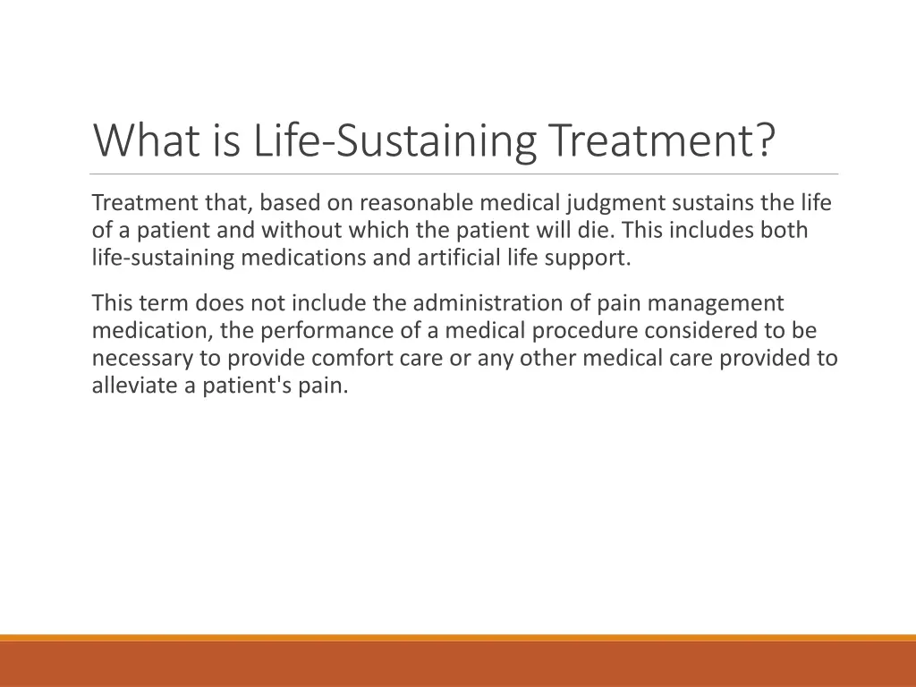 what is life sustaining treatment