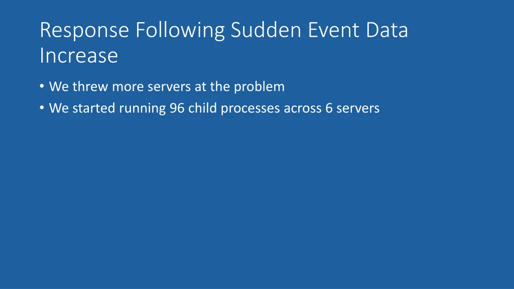response following sudden event data increase