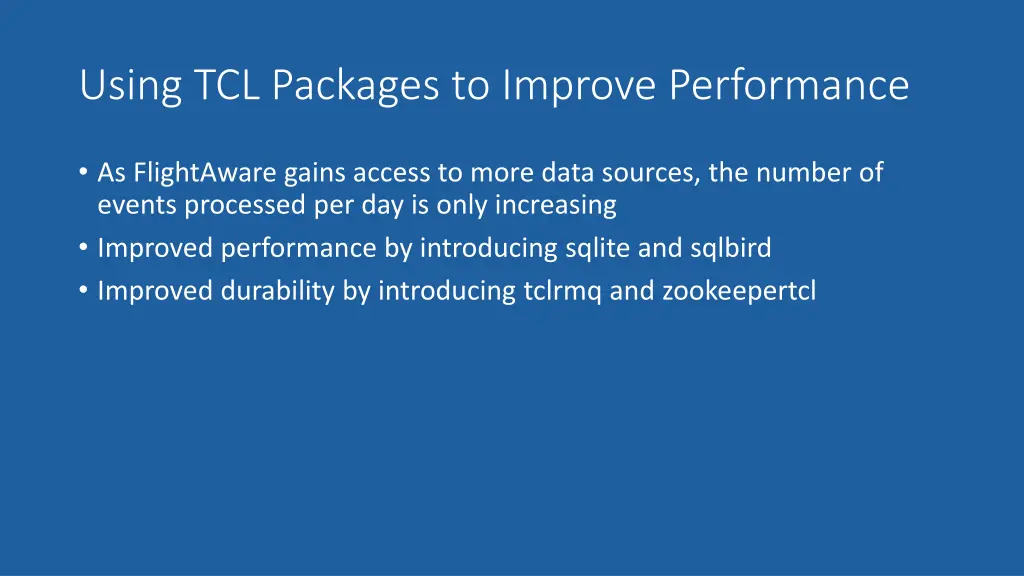 using tcl packages to improve performance