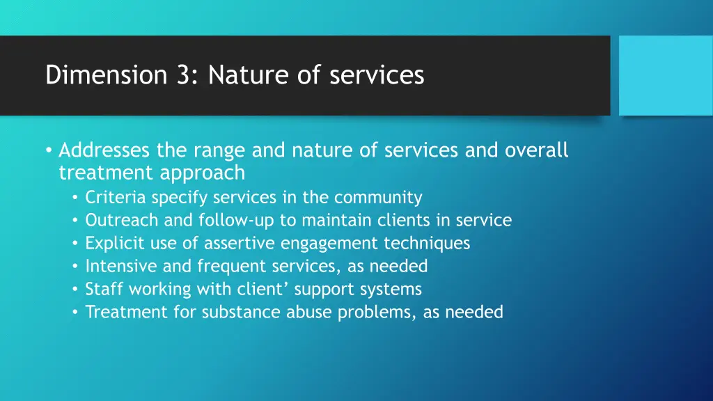 dimension 3 nature of services