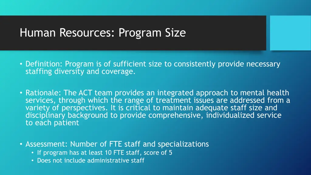 human resources program size