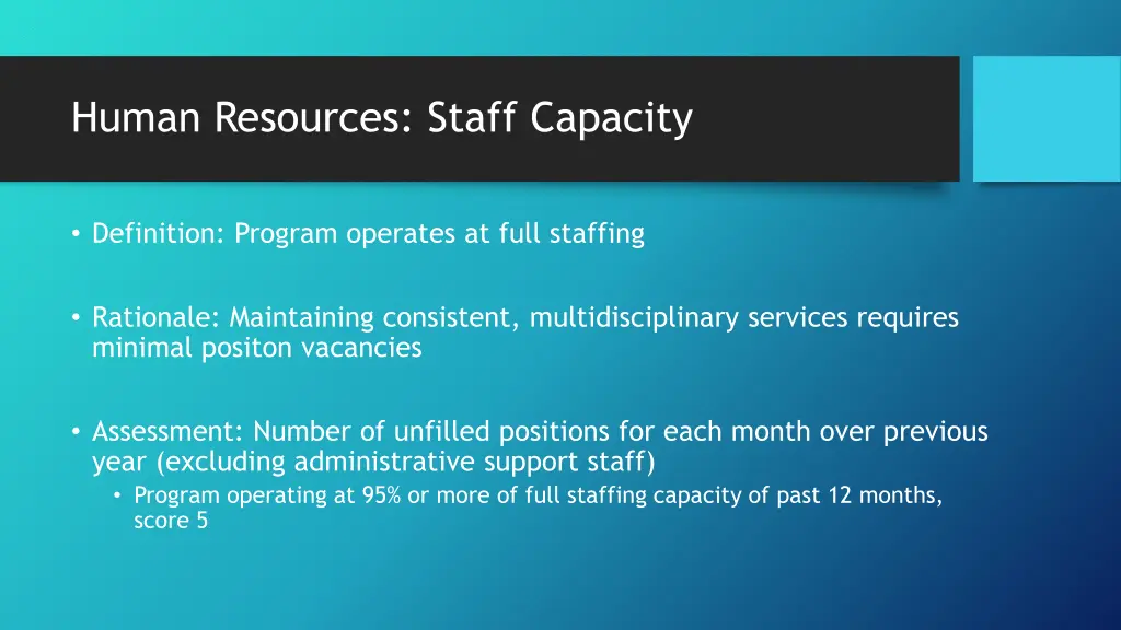 human resources staff capacity