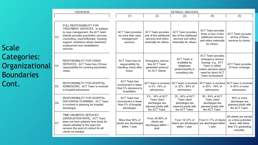 scale categories organizational boundaries cont