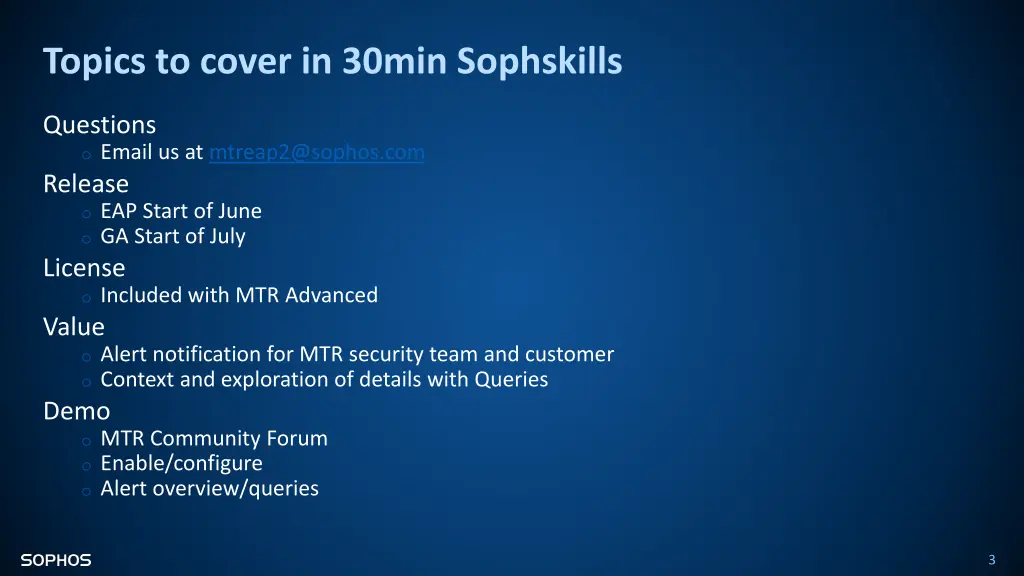 topics to cover in 30min sophskills