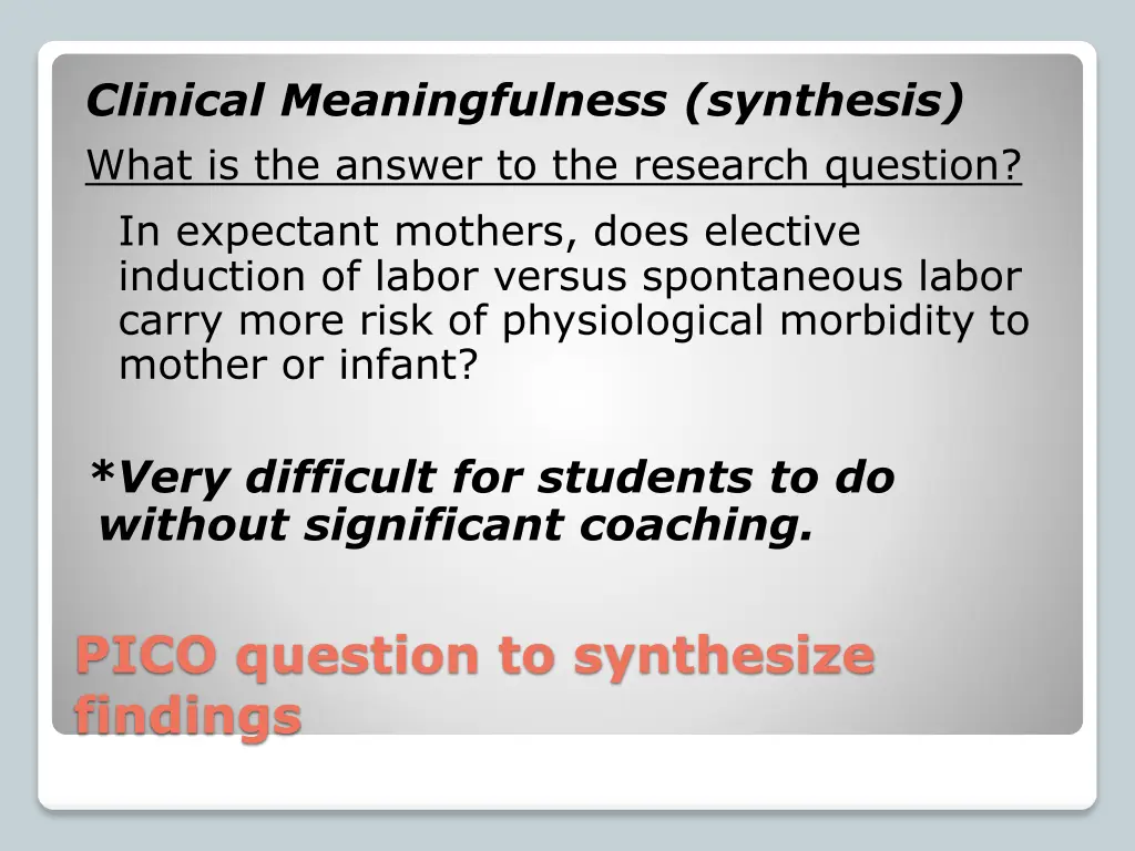 clinical meaningfulness synthesis what
