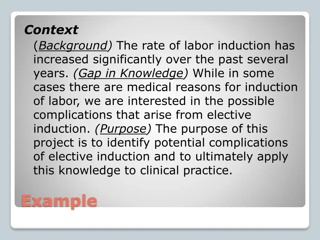 context background the rate of labor induction