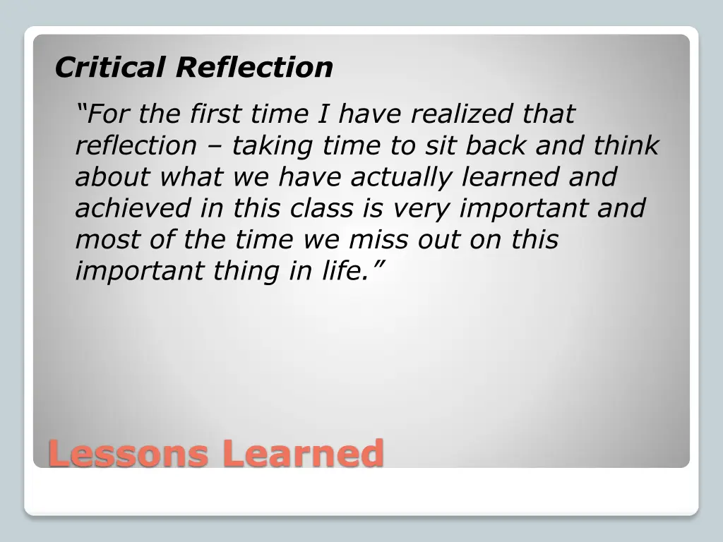 critical reflection
