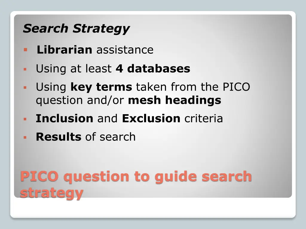 search strategy