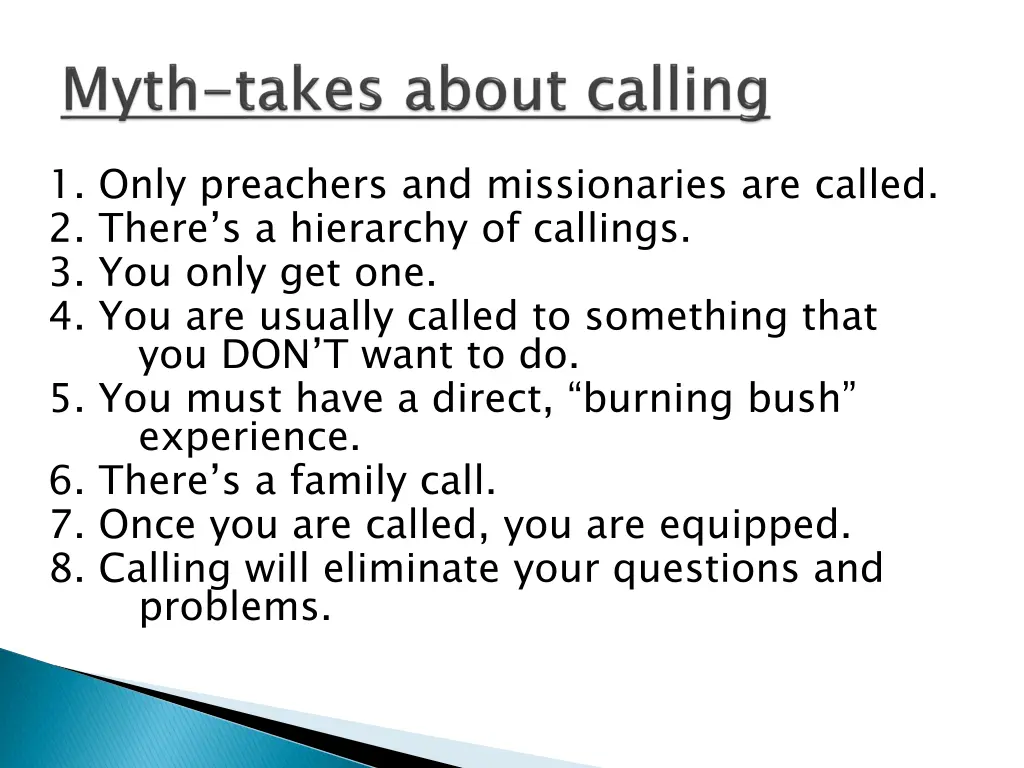 1 only preachers and missionaries are called