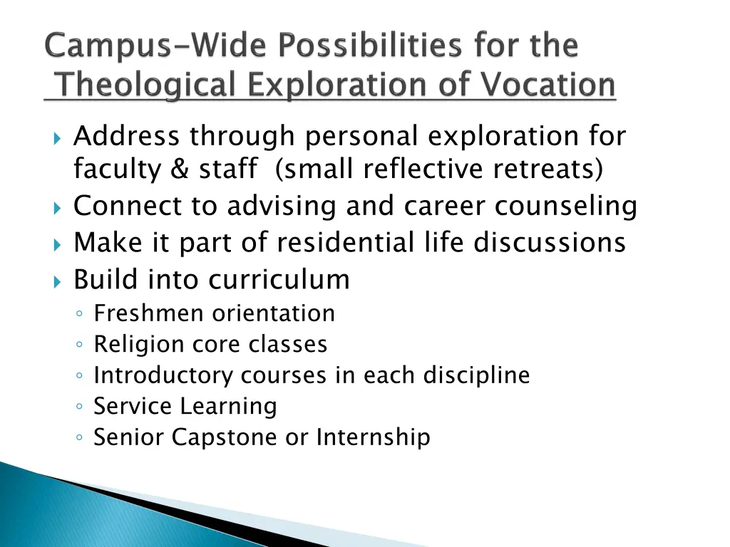 address through personal exploration for faculty