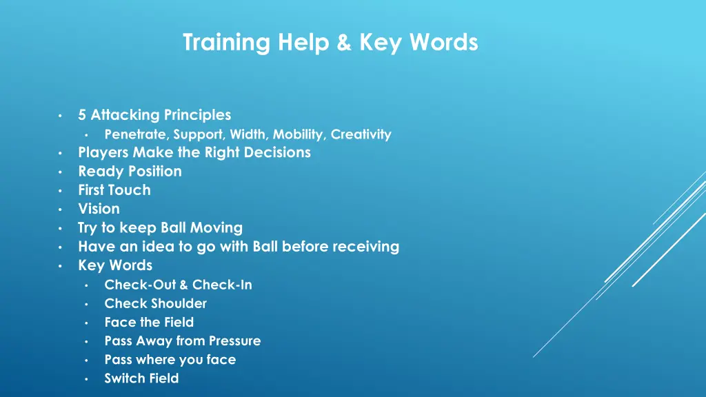 training help key words