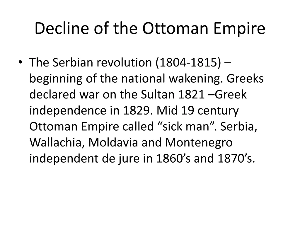 decline of the ottoman empire