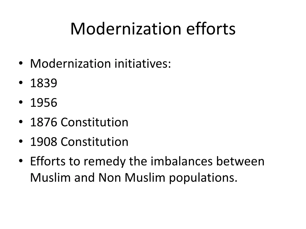 modernization efforts