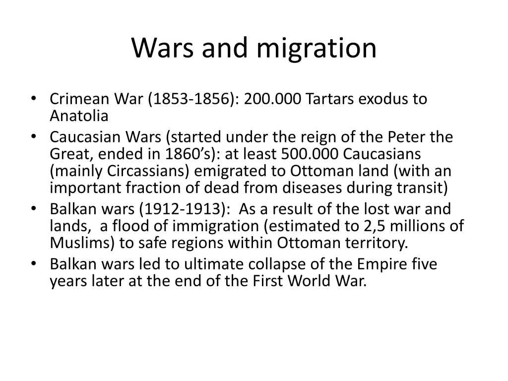 wars and migration