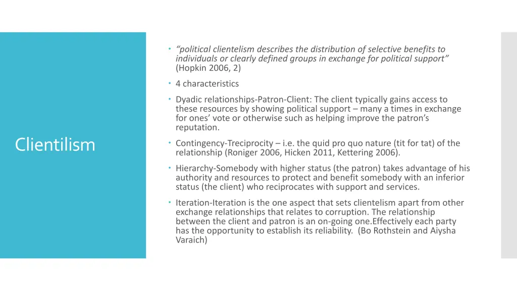 political clientelism describes the distribution