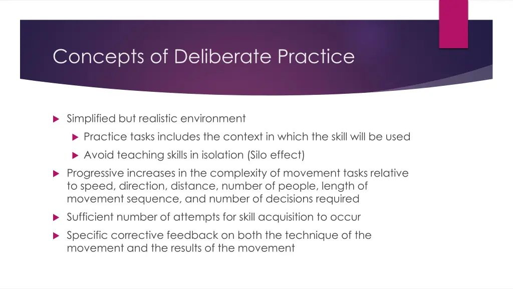 concepts of deliberate practice