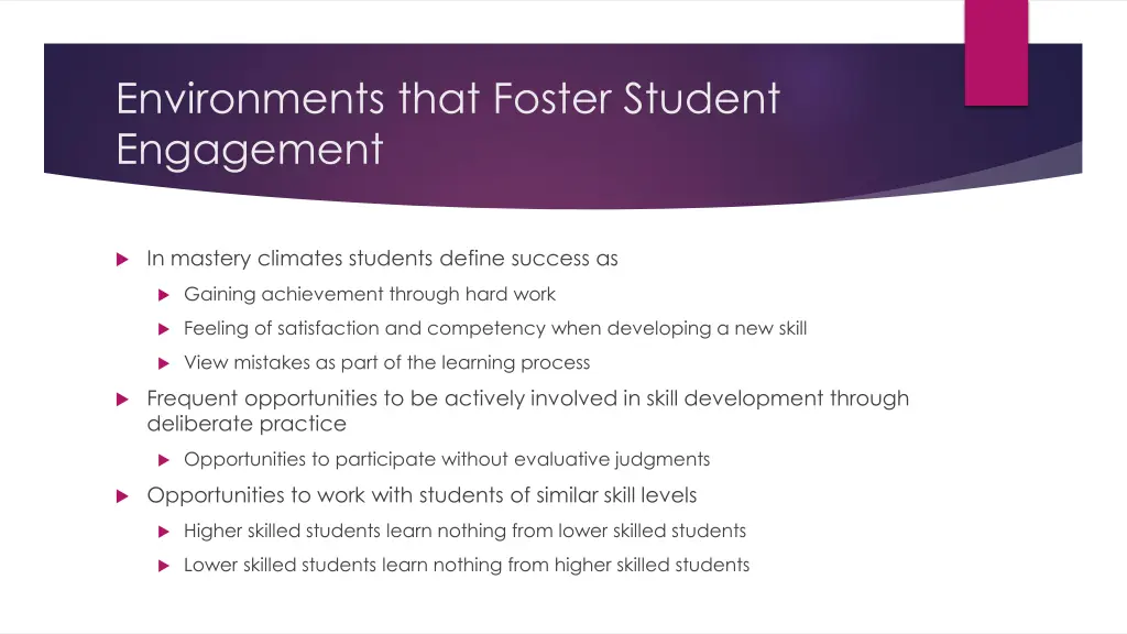 environments that foster student engagement