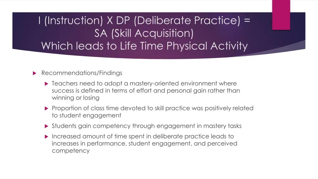 i instruction x dp deliberate practice sa skill 1