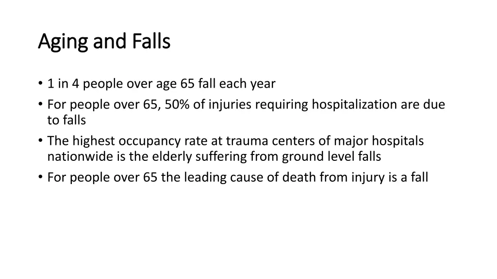 aging and falls aging and falls