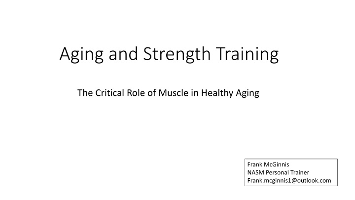 aging and strength training