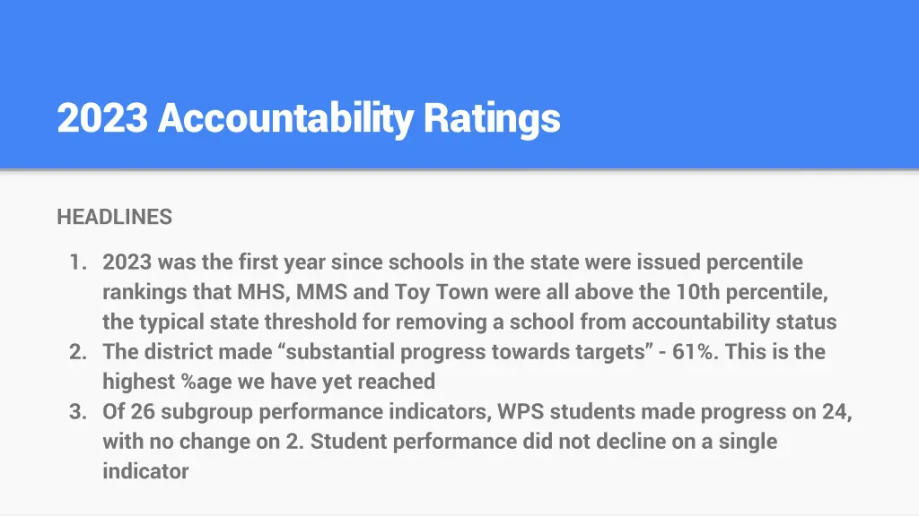 2023 accountability ratings